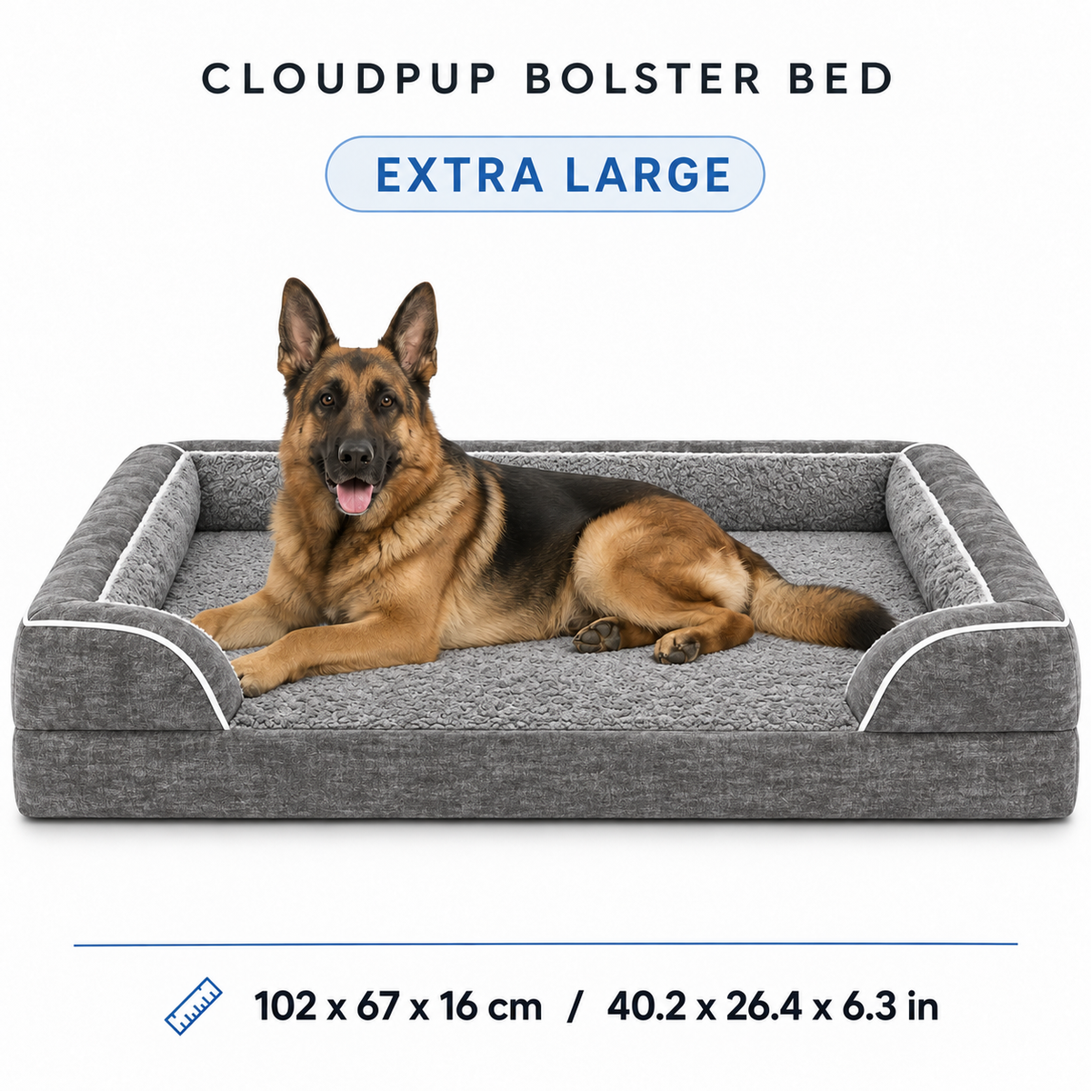 CloudPup Bolster Bed – Orthopedic Foam Support