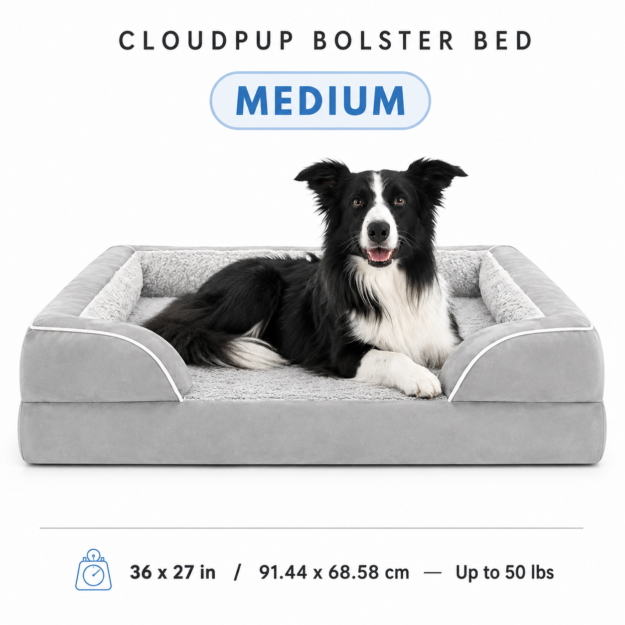 CloudPup Bolster Bed – Orthopedic Foam Support