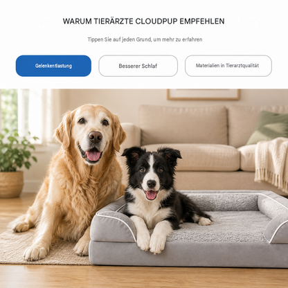 CloudPup-Bett mit Rand – Orthopädische Schaumstoffstütze