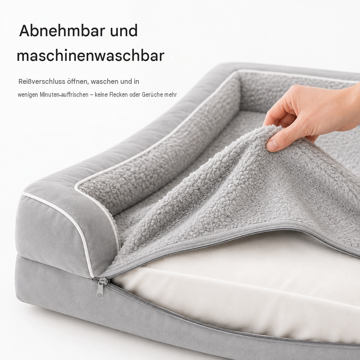 CloudPup-Bett mit Rand – Orthopädische Schaumstoffstütze