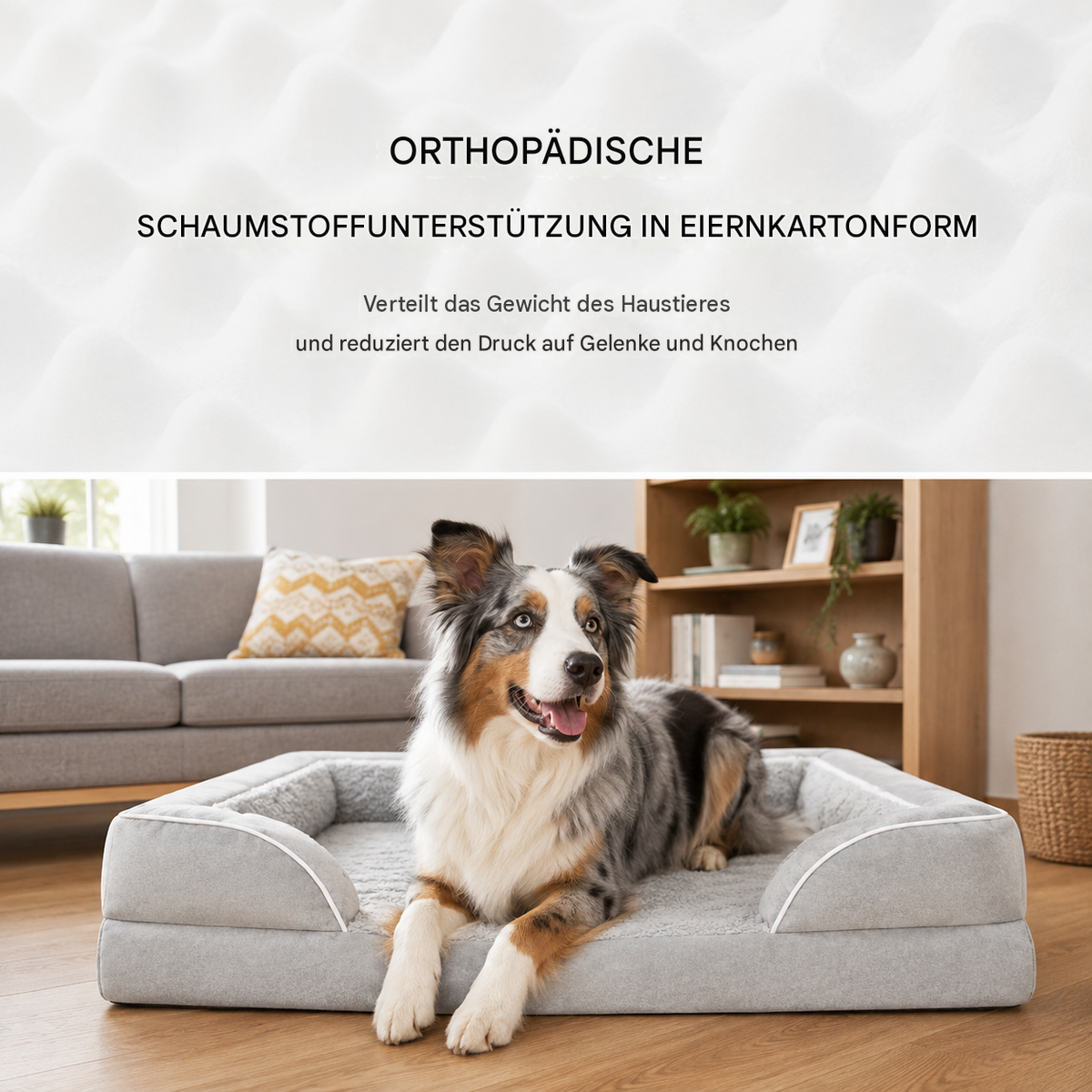 CloudPup-Bett mit Rand – Orthopädische Schaumstoffstütze