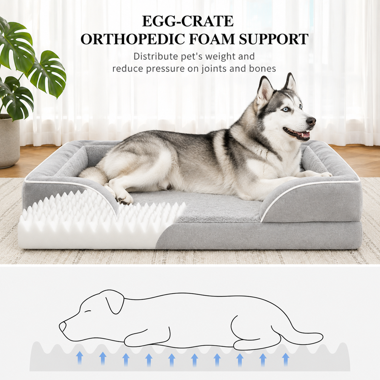 CloudPup Bolster Bed – Orthopedic Foam Support