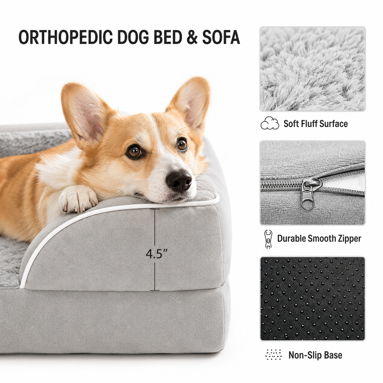 CloudPup Bolster Bed – Orthopedic Foam Support