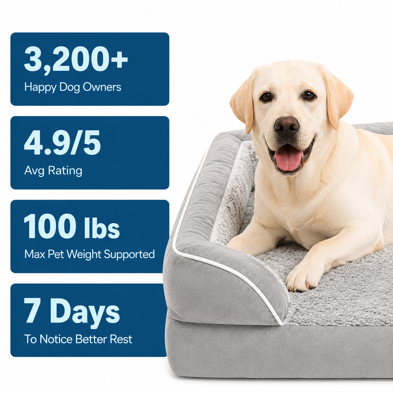 CloudPup Bolster Bed – Orthopedic Foam Support