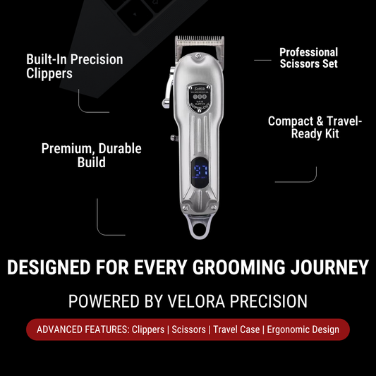 GroomTale Complete Dog Grooming Kit – Rechargeable Clippers, Scissors & Combs Set