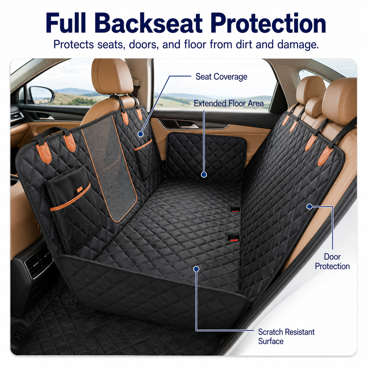 FurFort BackSeat Pro — Waterproof Dog Car Seat Cover