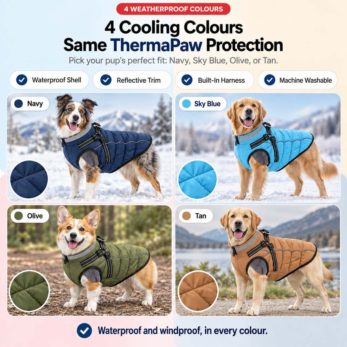 ThermaPaw Waterproof Winter Dog Jacket