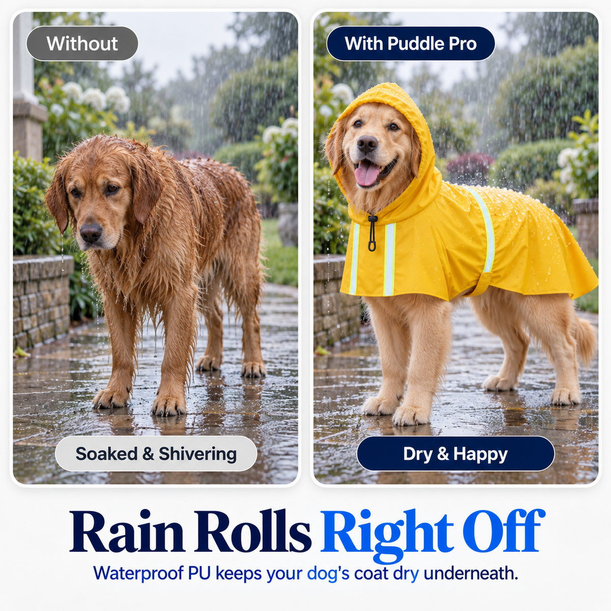 Puddle Pro Waterproof Dog Raincoat