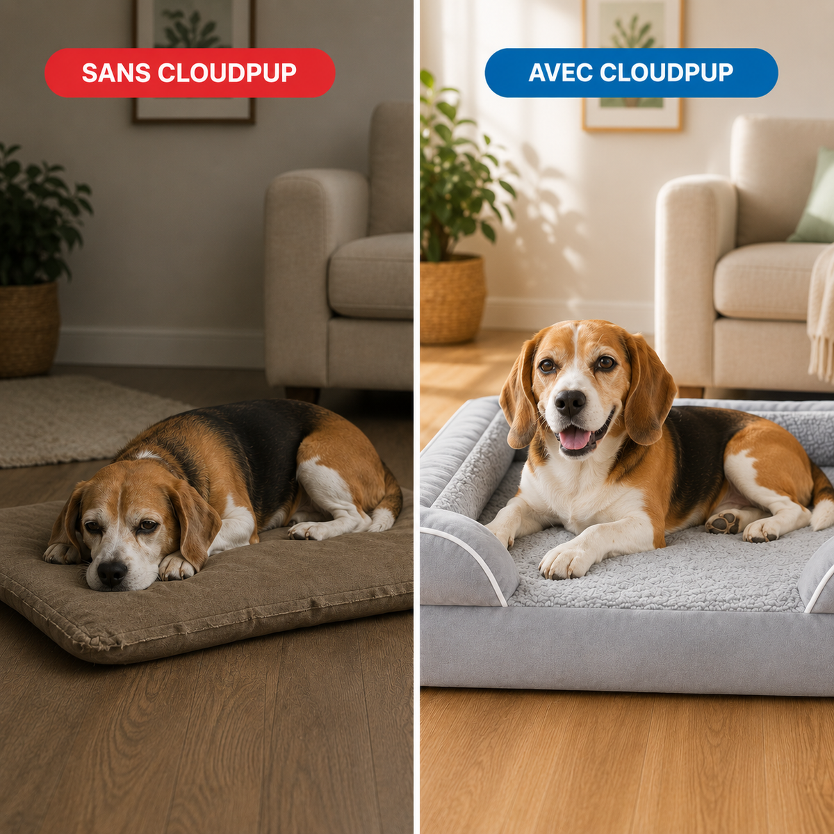 Lit à rebords CloudPup – Soutien en mousse orthopédique