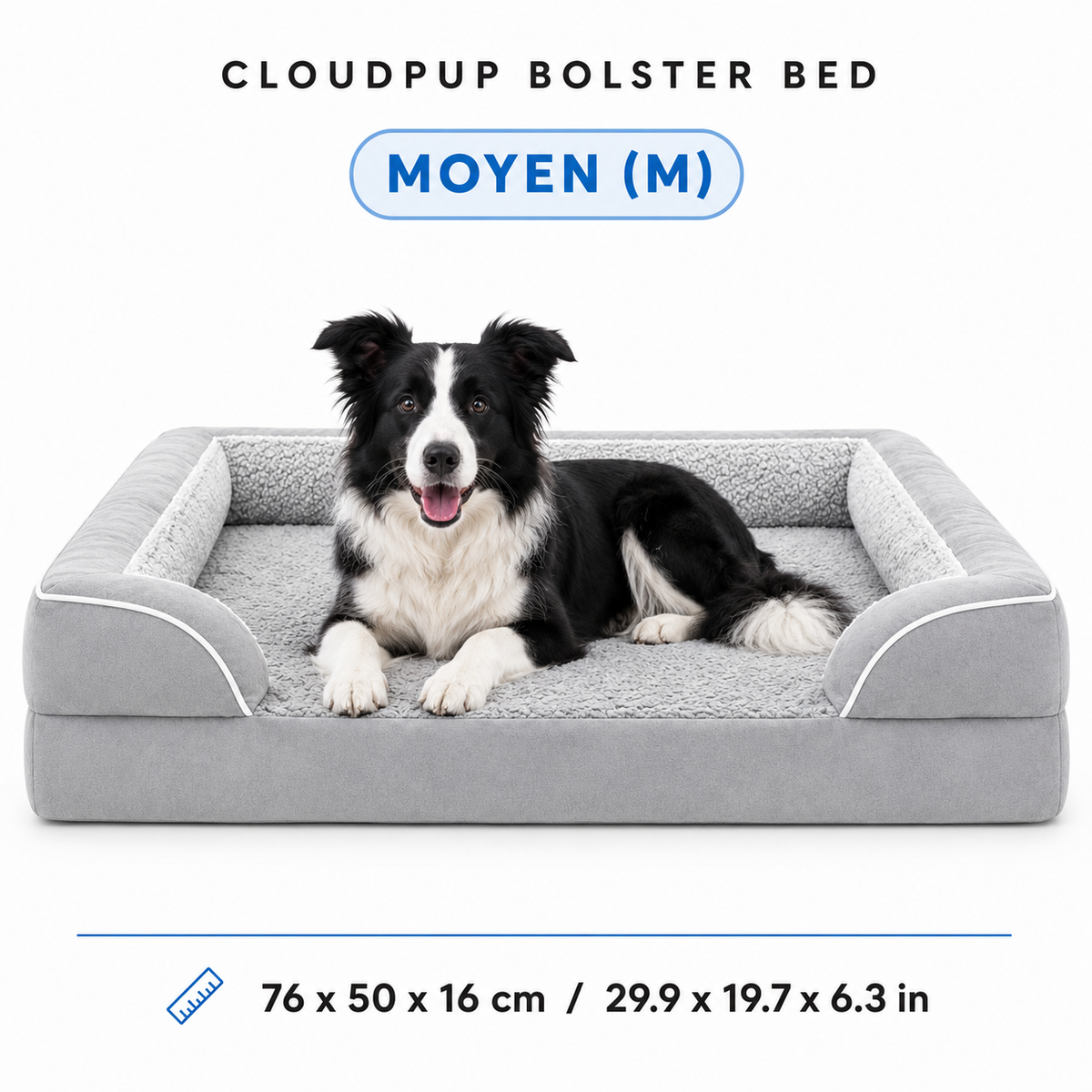 Lit à rebords CloudPup – Soutien en mousse orthopédique