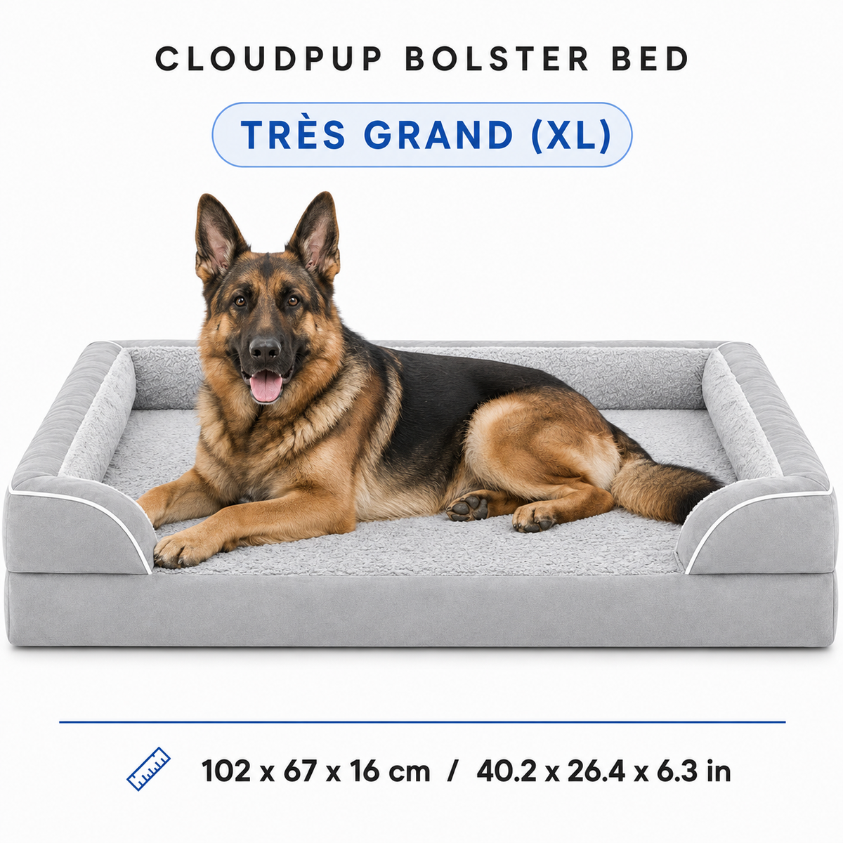 Lit à rebords CloudPup – Soutien en mousse orthopédique
