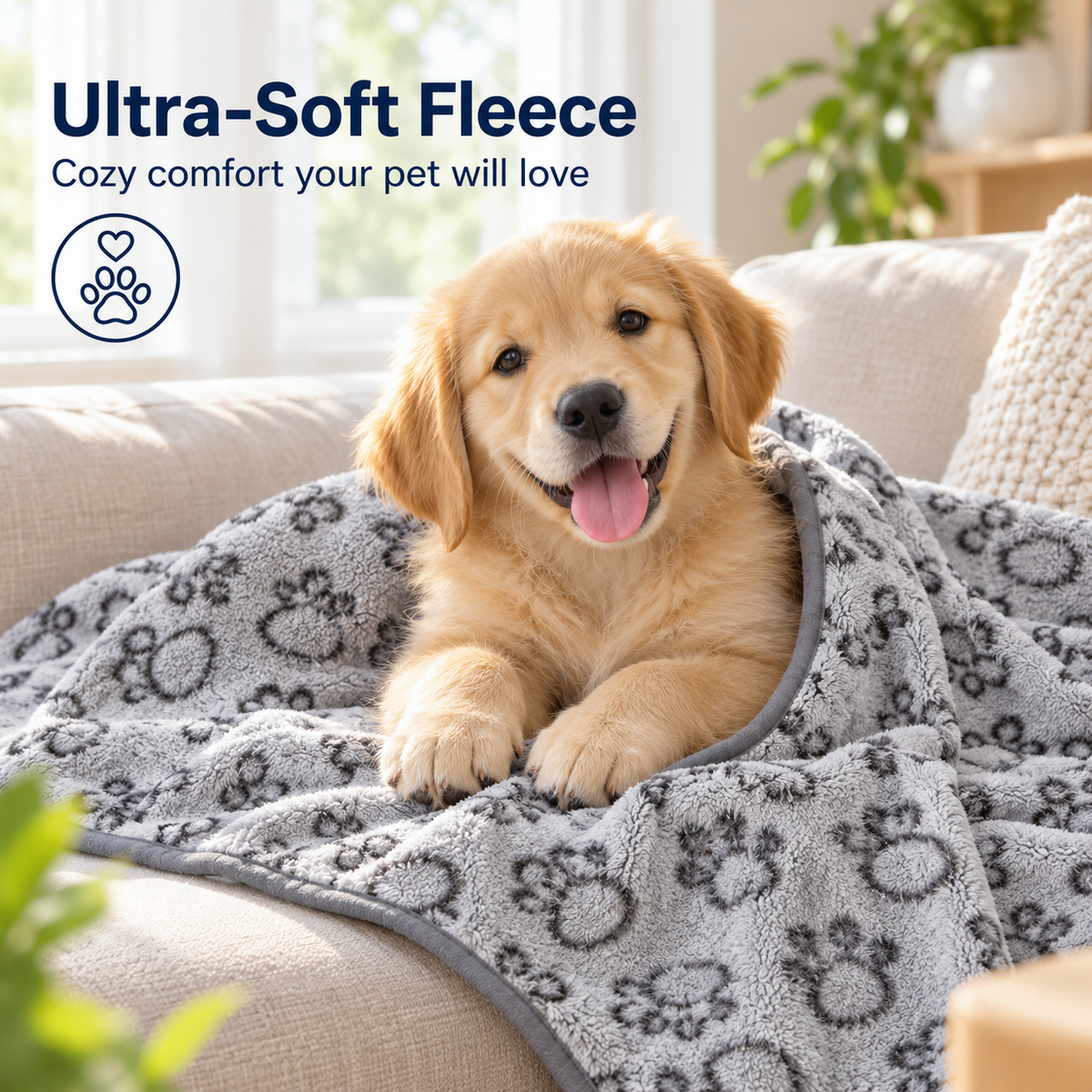 CozyPaw Fleece Ultra-Soft Pet Blanket
