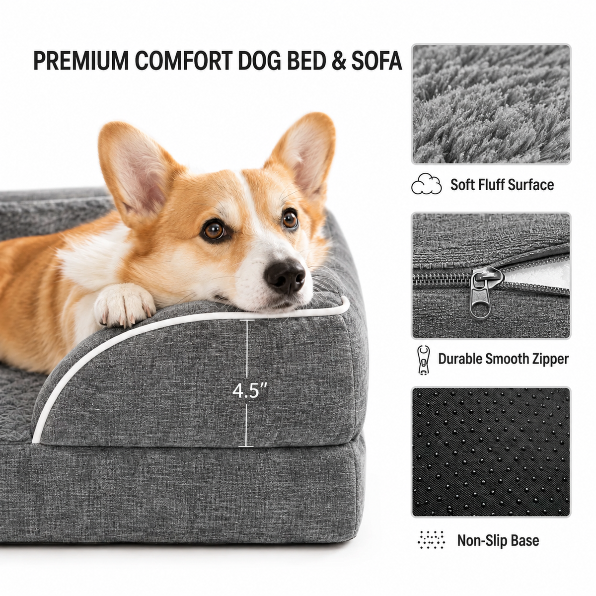 CloudPup Bolster Bed – Orthopedic Foam Support