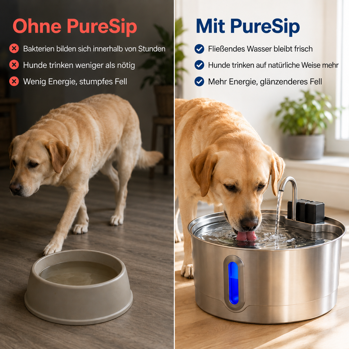 PureSip Fließender Trinkbrunnen für Hunde