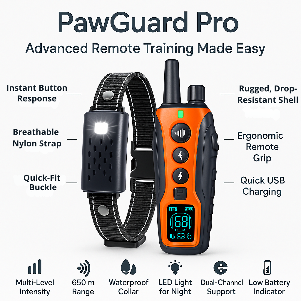 PawGuard Dog Training Collar with Remote – Shock & Vibration