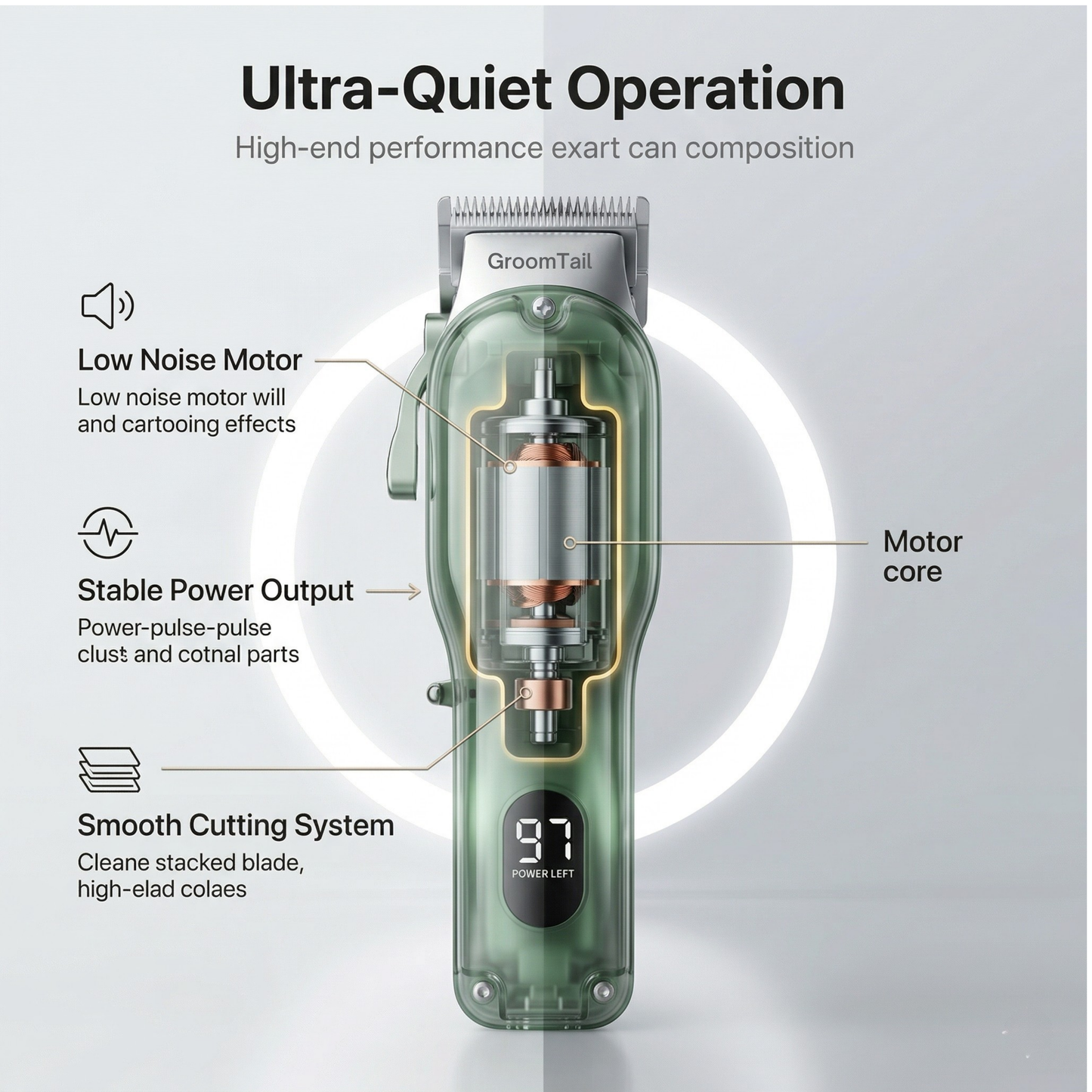 GroomTale Complete Dog Grooming Kit – Rechargeable Clippers, Scissors & Combs Set