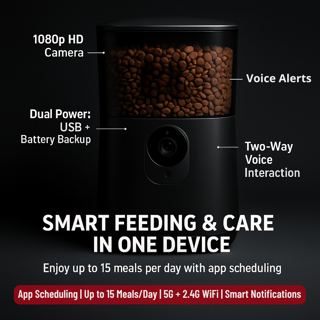 MeowLink Peo Smart 8L Pet Feeder with HD Camera & WiFi Control