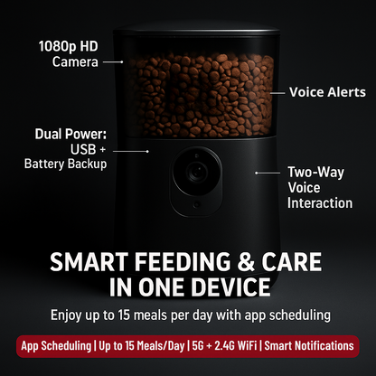 MeowLink Peo Smart 8L Pet Feeder with HD Camera & WiFi Control