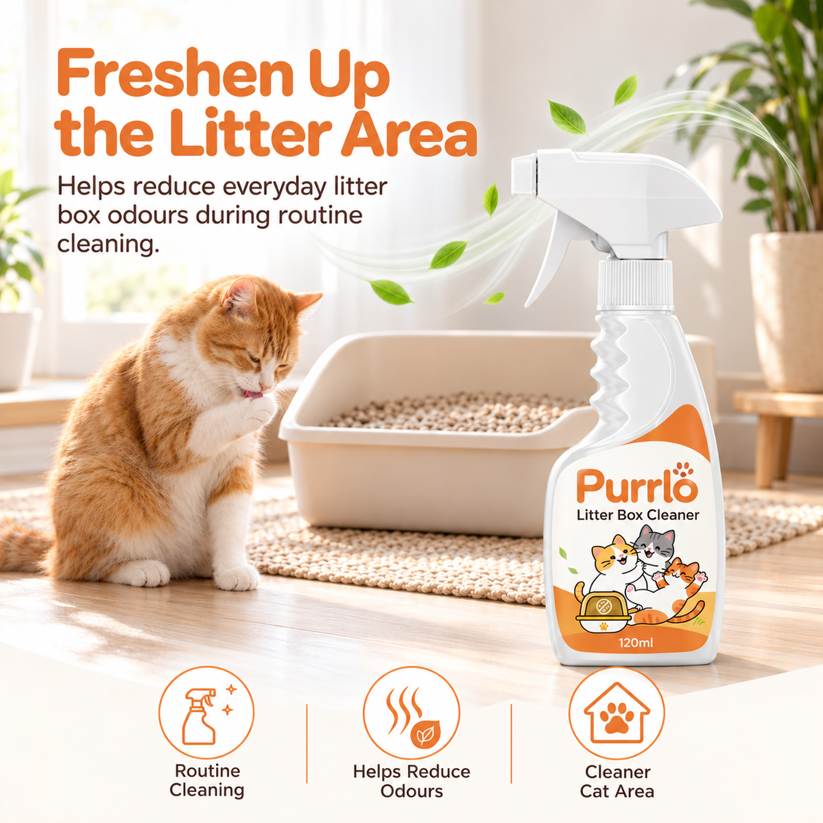 Purrlo Litter Box Cleaner Spray | Plant-Based Foam Cleaner
