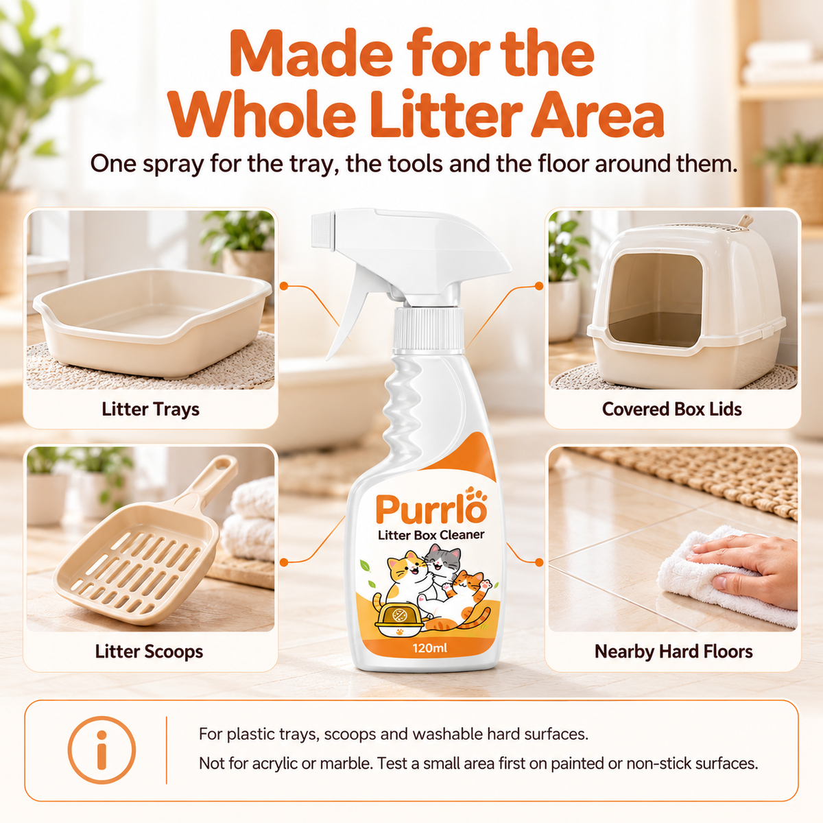 Purrlo Litter Box Cleaner Spray | Plant-Based Foam Cleaner
