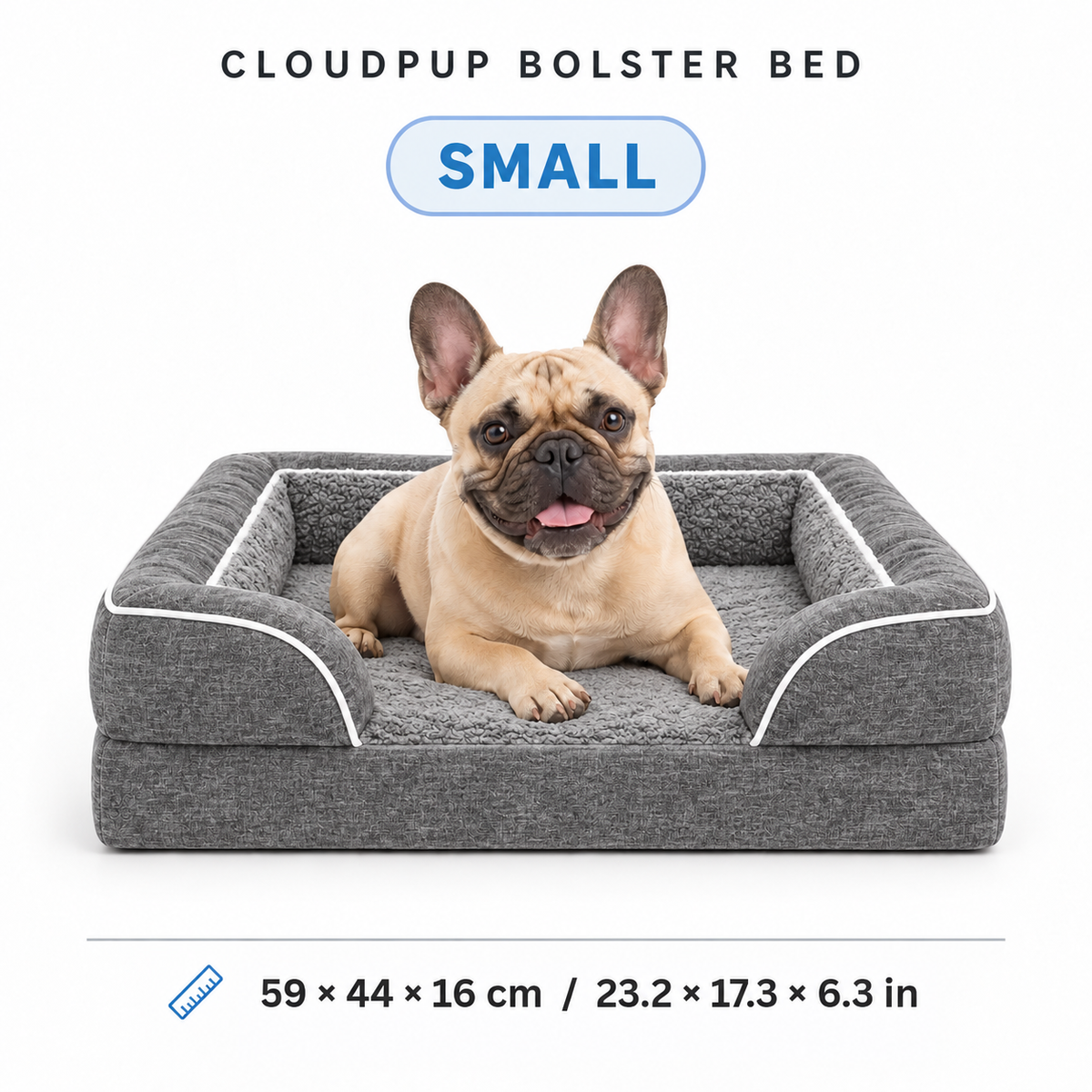 CloudPup Bolster Bed – Egg-Crate Foam Comfort