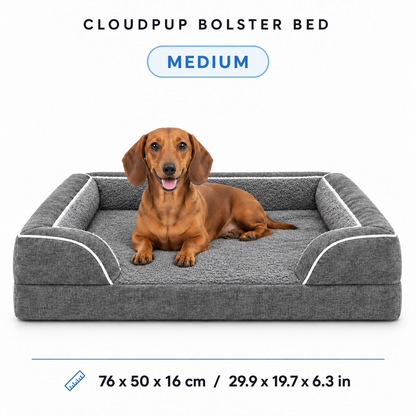 CloudPup Bolster Bed – Egg-Crate Foam Comfort