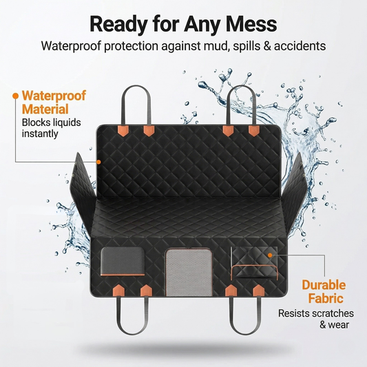 FurFort BackSeat Pro — Waterproof Dog Car Seat Cover & Hard Bottom Extender