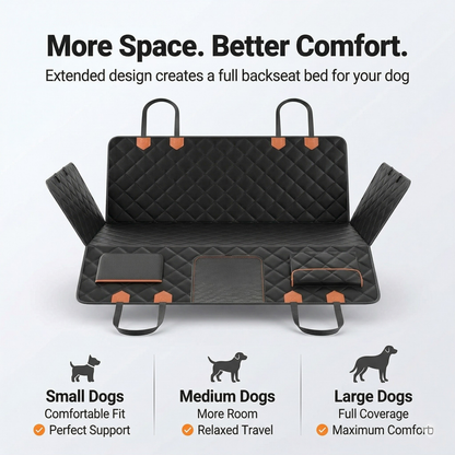 FurFort BackSeat Pro — Waterproof Dog Car Seat Cover & Hard Bottom Extender