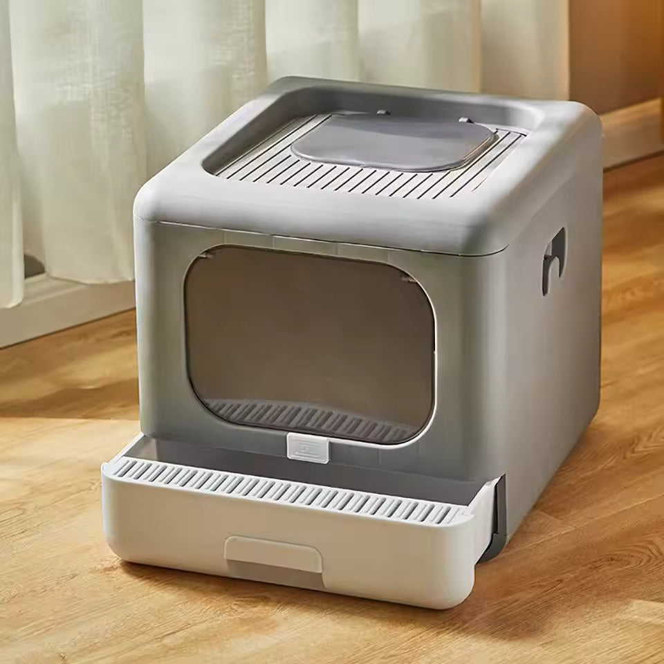 Kitty Keep Enclosed Cat Litter Box with Scoop & Tray