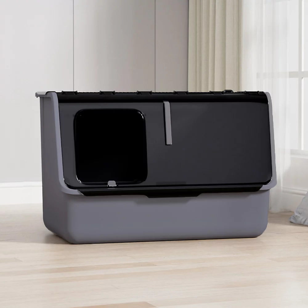 FurFort Aura Large Enclosed Cat Litter Box – Flip Cover & Odor Control