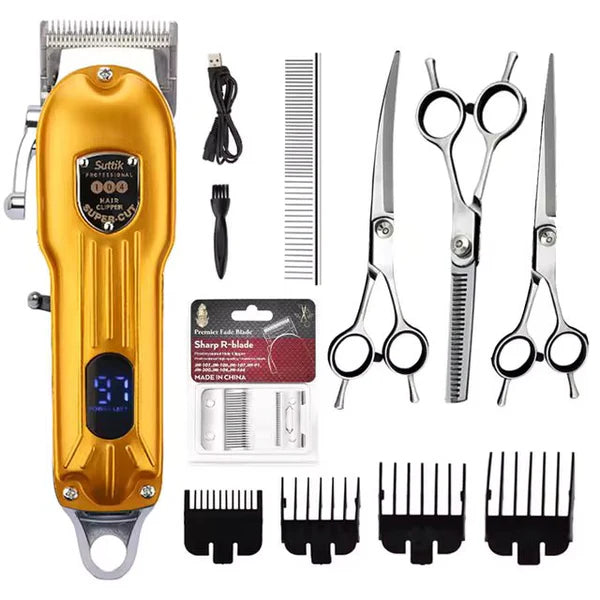 GroomTale Complete Dog Grooming Kit – Rechargeable Clippers, Scissors & Combs Set