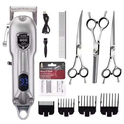GroomTale Complete Dog Grooming Kit – Rechargeable Clippers, Scissors & Combs Set