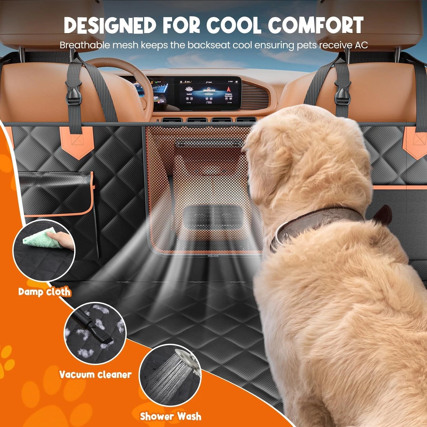 FurFort BackSeat Pro — Waterproof Dog Car Seat Cover & Hard Bottom Extender